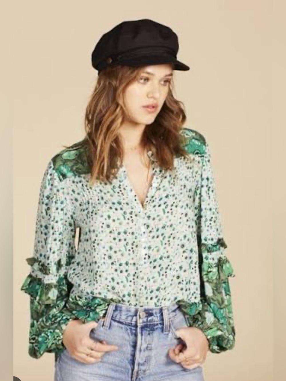 Spell & the gypsy Winona blouse size small ivy